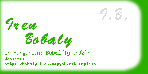 iren bobaly business card